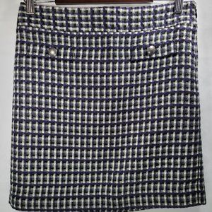 Ann Taylor Loft Women's Size 4 Petite Purple, Black, Gray, and White Plaid Skirt